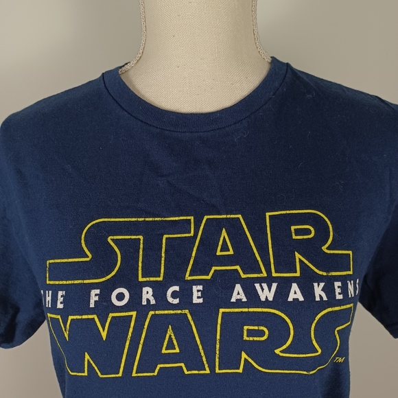 Star War Graphic Print T-Shirt Small Blue/Yellow -Distressed Print - Picture 4 of 11